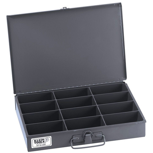 Cases and Bags | Klein Tools 54437 9.75 in. x 13.313 in. x 2 in. 12 Compartment Storage Box - Mid-Size image number 0