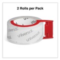 Office Jansan | Universal UNV31102 3 in. Core 1.88 in. x 54.6 yds. Heavy-Duty Acrylic Box Sealing Tape with Dispenser - Clear (2/Pack) image number 2