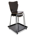 Office Jansan | Alera ALESCCART 320 lbs. Capacity 22.44 in. x 22.44 in. x 3.93 in. Metal Stacking Chair Dolly - Black image number 5