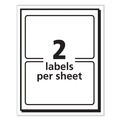 Office Jansan | Avery 05144 3.38 in. x 2.33 in. Printable Adhesive Name Badges - Blue Border (100/Pack) image number 1