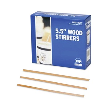 AmerCareRoyal R810 5.5 in. Wood Coffee Stirrers (1000/Box)