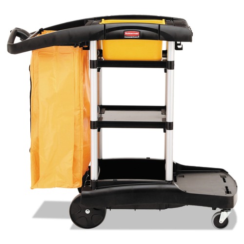 Cleaning Carts | Rubbermaid Commercial FG9T7200BLA High Capacity Cleaning Cart - Black image number 0