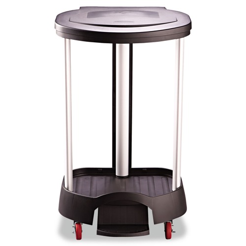 Cleaning Carts | Rubbermaid Commercial FG630000BLA 30 Gallon Plastic/Aluminum Step-On Linen Laundry Hamper (Black) image number 0