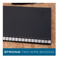 Office Jansan | Cambridge 06062 (80) 11 in. x 8.5 in. Sheets 1-Subject Wide/Legal Rule Wirebound Business Notebook - Black Linen Cover image number 4