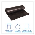 Trash Bags | Boardwalk X8046XKKR01 40 in. x 46 in. 45 gal. 1.6 mil Recycled Low-Density Polyethylene Can Liners - Black (100/Carton) image number 3