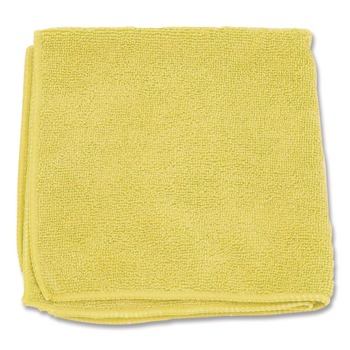 Boardwalk 12 in. x 12 in. Microfiber Cleaning Cloths - Yellow (12/Pack)