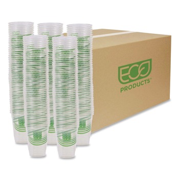 Eco-Products GreenStripe 9 oz. Renewable and Compostable Cold Cups - Clear (1000/Carton)
