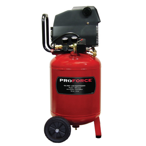 Portable Air Compressors | ProForce VLF1581019 1.5 HP 10 Gallon Oil-Free Portable Dolly Air Compressor image number 0