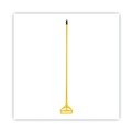Mops | Boardwalk BWK620 60 in. Quick Change Side-Latch Plastic Mop Head Aluminum Handle - Yellow image number 0