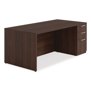 Alera 72 in. x 36 in. x 29 in. Seville Series Single Right Pedestal Desk - Mahogany