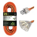 Office Electronics & Batteries | GoGreen Power GG-15125 25 ft. 15 Amps 14 AWG 3-Outlet Heavy Duty Extension Cord - Orange image number 0