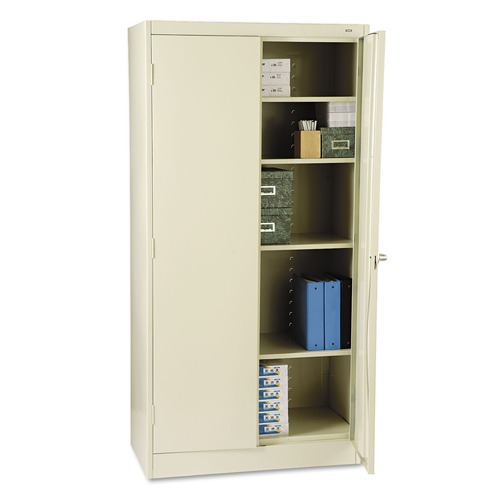 Office Filing Cabinets & Shelves | Tennsco 1470-CPY 36 in. x 18 in. x 72 in. Unassembled High Standard Cabinet - Putty image number 0