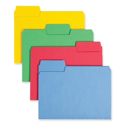Art & Craft Paper | Smead 11956 SuperTab 0.75 in. Expansion Letter Size Colored File Folders - Color Assortment 1 (24/Pack) image number 0
