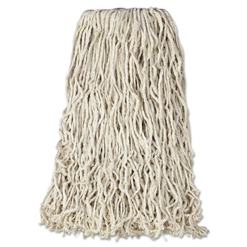 Rubbermaid Commercial 24 oz. 1 in. Band Premium Cut-End Cotton Wet Mop Head - White (12/Carton)