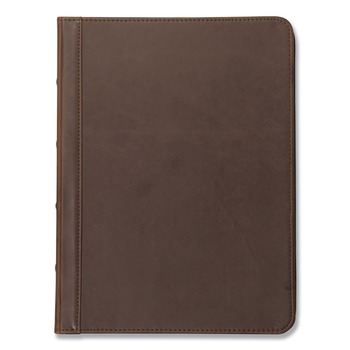 Samsill 11 in. x 8.5 in. Dark Brown Vinyl Vintage Hardback Zipper Portfolio