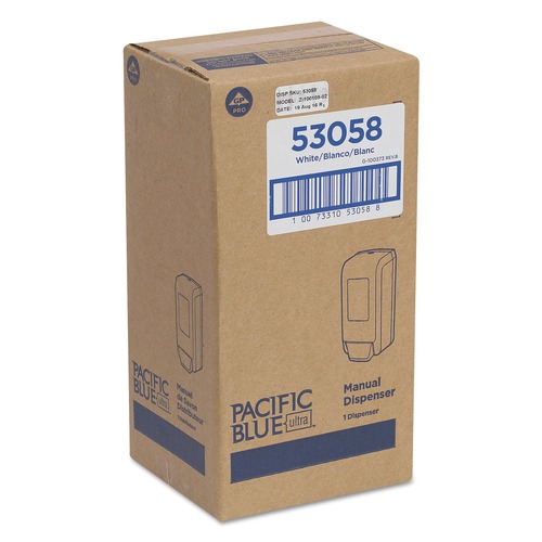 Skin Care & Personal Hygiene | Georgia Pacific Professional 53058 Pacific Blue Ultra 1200 mL Soap/Sanitizer Dispenser - White (1/Carton) image number 0