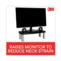 Office Jansan | 3M MS90B 20 in. x 12 in. x 1 in. to 5.78 in. 40-lb. Capacity Adjustable Monitor Stand - Black/Silver image number 7