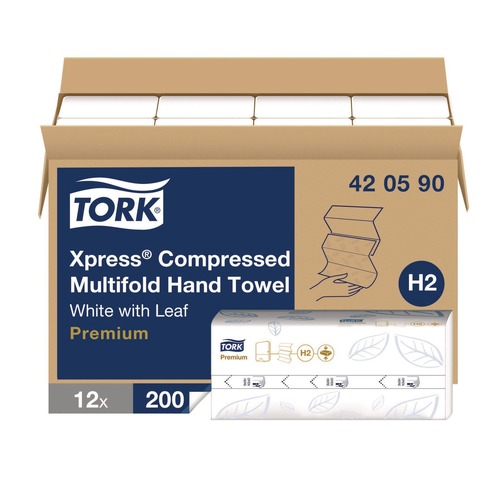 Cleaning & Janitorial Supplies | Tork 420590 1-Ply 8.3 in. x 9.45 in. Xpress Compressed Multifold Hand Towels - White (12/Carton) image number 0
