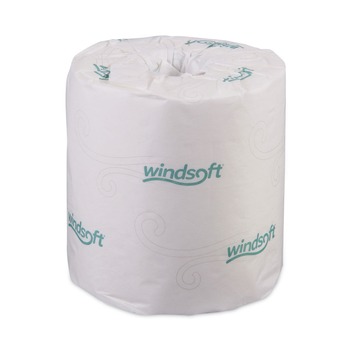 Windsoft WIN2240B 2-Ply Septic Safe Individually Wrapped Rolls Bath Tissue - White (96 Rolls/Carton)