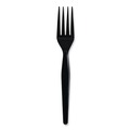 Cutlery | Boardwalk BWKFORKHWPSBIW Heavyweight Wrapped Polystyrene Plastic Fork Cutlery - Black (1000/Carton) image number 2