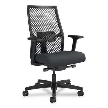 HON Ignition 2.0 ReActiv 17.25 in. to 21.75 in. Seat Height Mid-Back Task Chair - Basalt Vinyl Seat/Charcoal Back/Black Base