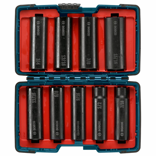 Bits and Bit Sets | Bosch 27286 9-Piece 1/2 in. Deep Well Socket Set image number 0