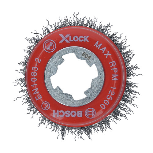 Grinding Wheels | Bosch WBX318 X-LOCK Arbor Carbon Steel Crimped Wire 3 in. Cup Brush image number 0