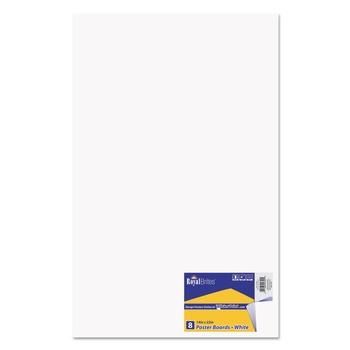Royal Brites 24324 14 in. x 22 in. Premium Coated Poster Board - White (8/Pack)