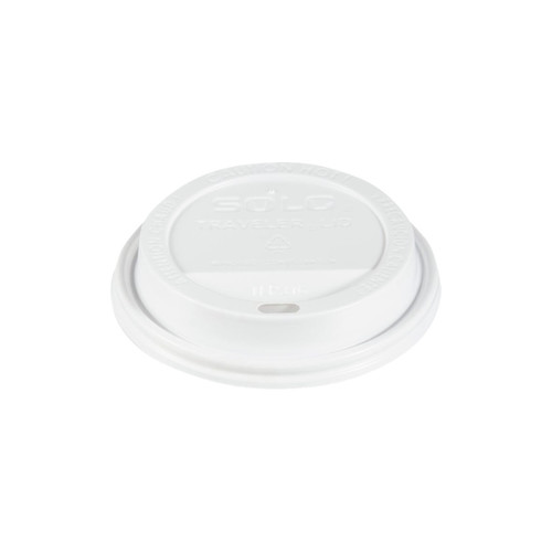 Office Filing Cabinets & Shelves | SOLO TLP316-0007 Traveler Cappuccino Style Dome Lid for 10 oz. to 24 oz. Cups - White (100/Pack, 10 Packs/Carton) image number 0