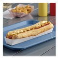 Food Trays, Containers, and Lids | SCT SCH 0711 10.25 in. x 1.5 in. x 1.25 in. Footlong Hot Dog Tray - White (500/Carton) image number 2