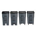 Trash & Waste Bins | Rubbermaid Commercial FG9W2100GRAY 65 Gallon Square Polyethylene Brute Rollout Heavy-Duty Waste Container - Gray image number 4