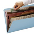 File Folders | Smead 14081 6 SafeSHIELD Fasteners 2 Dividers Letter Size 6-Section Pressboard Top Tab Pocket Classification Folders - Blue (10/Box) image number 5