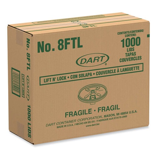 Last Chance for these Amazing Deals | Dart 8FTL Lift 'n' Lock 8 oz. Foam Cup and Container Lids - White (1000/Carton) image number 0
