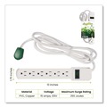 Office Electronics & Batteries | GoGreen Power GG-16106MS 6 ft. Cord 250 Joules 6-Outlet Surge Protector - White image number 1