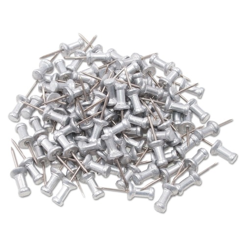 GEM CPAL4 Aluminum Head Push Pins, Aluminum, Silver, 1/2-in, 100/box image number 0