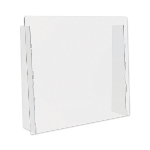 Desk Accessories & Office Organizers | Deflecto PBCTPC2724F 27 in. x 6 in. x 23.75 in. Polycarbonate Counter Top Barrier with Full Shield - Clear (2/Carton) image number 0