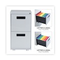  | Alera ALEPAFFLG 14.96 in. x 19.29 in. x 27.75 in. 2 Legal/Letter Size Left/Right Pedestal File Drawers - Light Gray image number 6