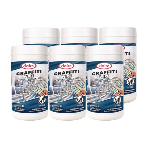 Cleaning Cloths | Claire 1000002536 12 in. x 9.5 in. 1-Ply Graffiti Wipe - Mild Scent Purple (6/Carton) image number 0