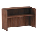  | Alera VA327236WA Valencia Series 71 in. x 35.5 in. x 42.5 in. Reception Desk with Transaction Counter - Modern Walnut image number 0