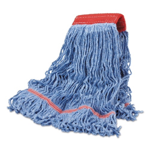 Boardwalk BWKLM30311L Looped End Cotton/Synthetic Mop Heads - Large, Blue (12/Carton) image number 0