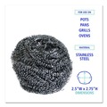 Sponges & Scrubbers | Boardwalk 84BWK SS 2-1/2 in. x 2-3/4 in. Stainless Steel Scrubber - Steel Gray (12/Carton) image number 4
