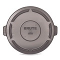 Trash & Waste Bins | Rubbermaid Commercial FG261960GRAY 19.88 in. BRUTE Self-Draining Flat Top Lids for 20 gal. Round BRUTE Containers - Gray image number 1