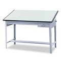 Labor Day Sale! Save $30 off $199! | Safco 3962GR 56.5 in. x 30-1/2 in. x 35-1/2 in. Precision Four-Post Drafting Table Base - Gray image number 1