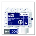 Toilet Paper | Tork 472880 Advanced 2-Ply Coreless High Capacity Bath Tissue - White (36/Carton) image number 2