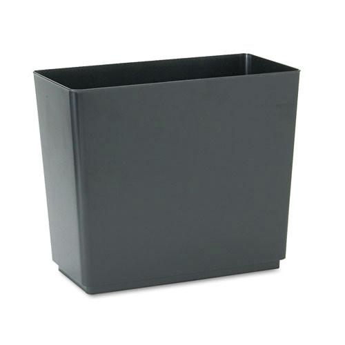 Trash Cans | Rubbermaid FG25051 Designer 2 Rectangular 6.5 Gallon Wastebasket - Black (6-Piece/Carton) image number 0