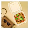 Food Trays, Containers, and Lids | Dart 90PPHT1 9 in. x 8.75 in. x 3 in. ProPlanet Microwaveable Plastic Hinged Containers - Clear (150/Carton) image number 5
