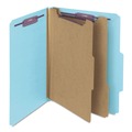 File Folders | Smead 14030 6-Section Pressboard Top Tab Classification Folders with 6 SafeSHIELD Fasteners - Letter Size/Blue (10/Box) image number 1