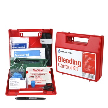 First Aid Only 14-Piece Deluxe Bleeding Control Wall Station Single Kit