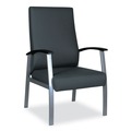  | Alera ALEML2419 metaLounge Series 24.6 in. x 26.96 in. x 42.91 in. High-Back Guest Chair - Black Seat/Back, Silver Base image number 1