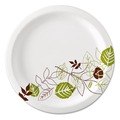  | Dixie UX7WS Pathways Soak-Proof Shield WiseSize 6.88 in. Paper Plates - Green/Burgundy (500/Carton) image number 0
